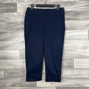 Talbots Dress Pants Womens 6p‎ Blue Navy Heritage Mid Rise Crop Capri Career